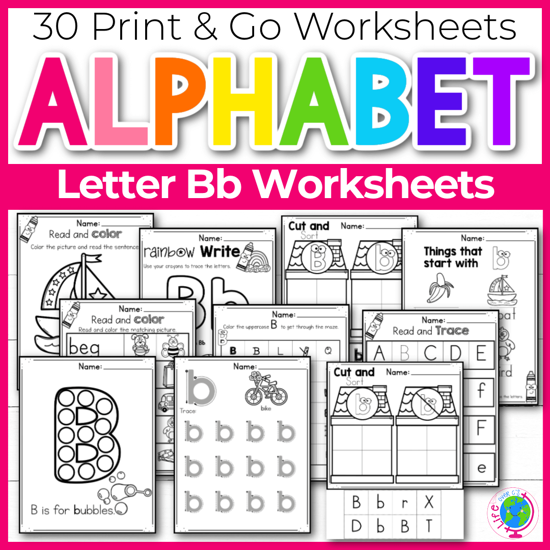 Alphabet Worksheets: Letter B