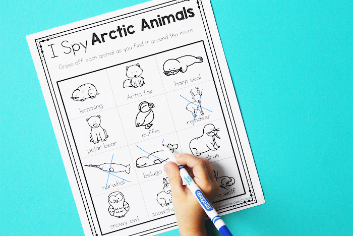 I Spy arctic animals worksheet