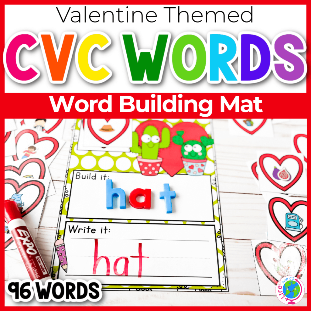 Valentine CVC word building mats