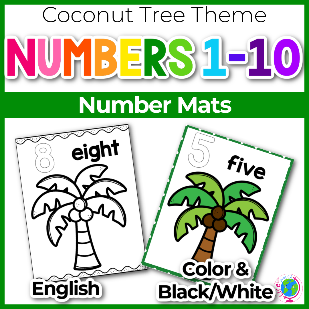 Number Counting Mats: Coconut Tree 1-10