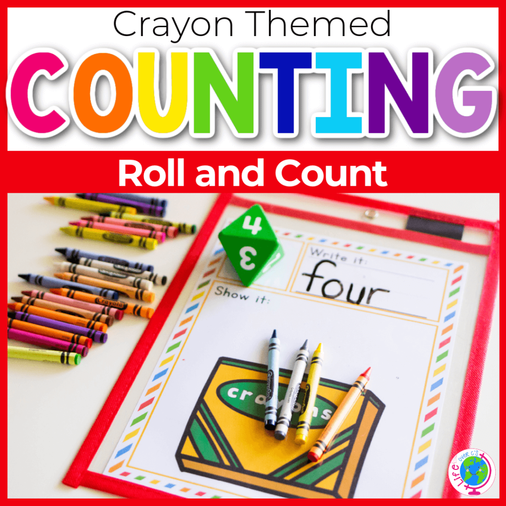 Crayon roll and count counting theme