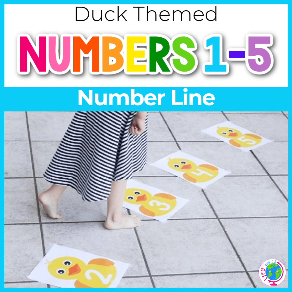 Duck themed numbers 1-5 number line