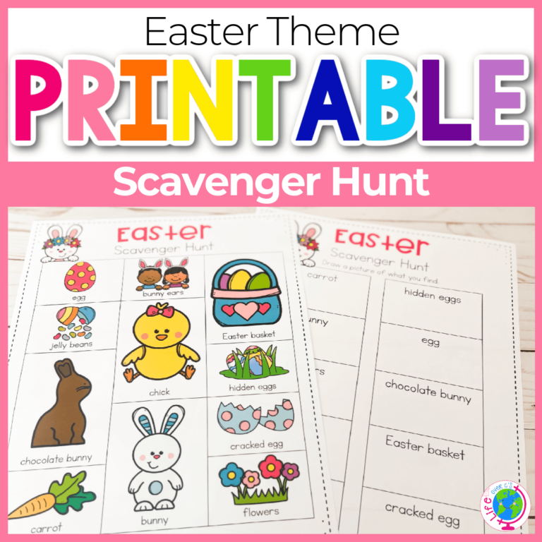 Easter scavenger hunt printable activity