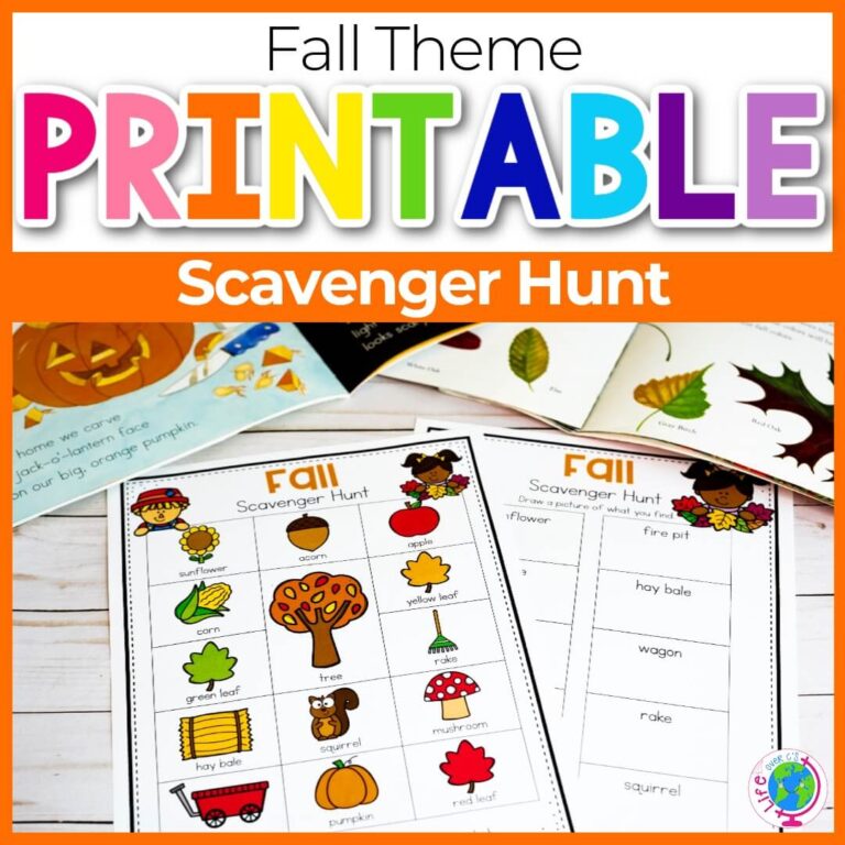 Fall scavenger hunt printable