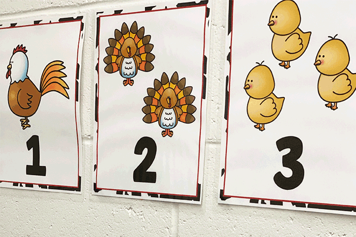 Numbers 1-10 farm animal counting posters