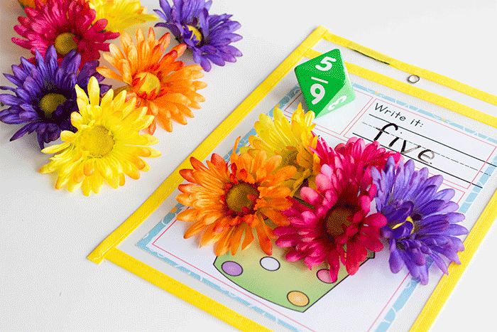 Spring roll and count flower activity