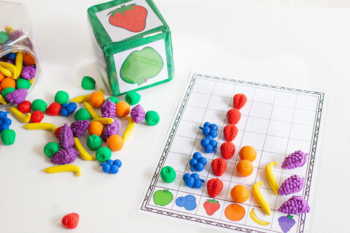 Hands-on fruit math graphing activity