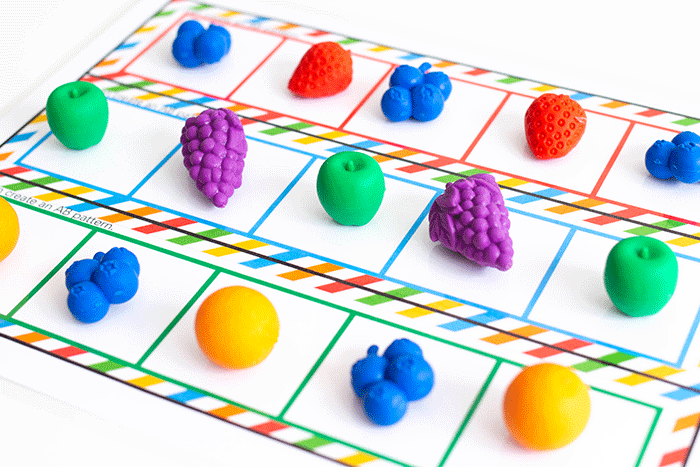 Fruit pattern printables for math centers