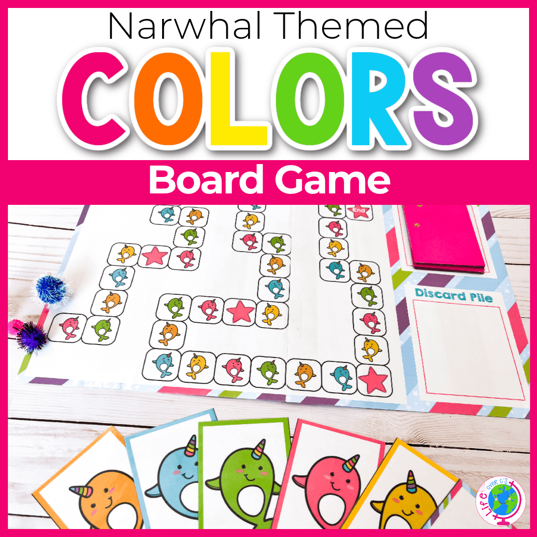 Narwhal Rainbow Color Board Game