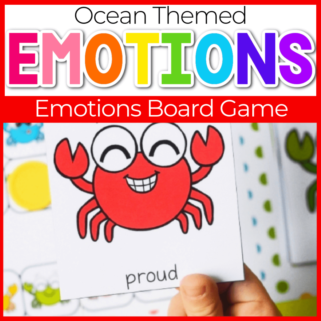 Ocean crab emotions board game for preschoolers