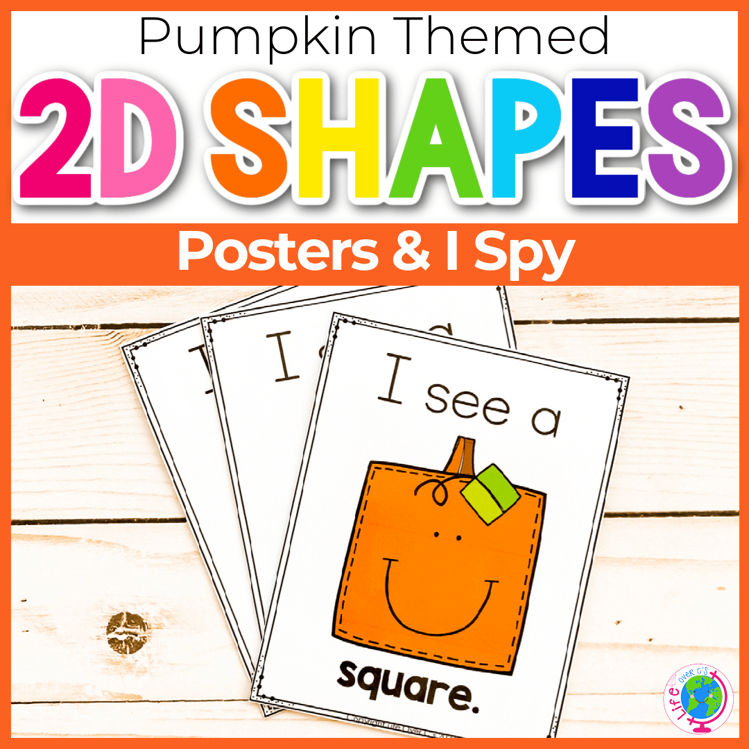 These pumpkin themed 2d shape posters and I Spy game are perfect for incorporating into your fall math lesson plans.