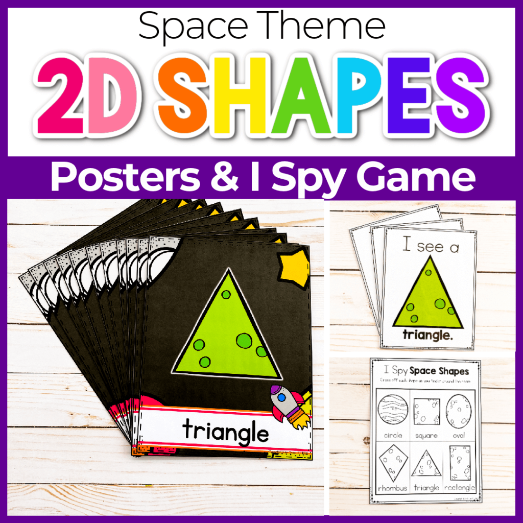These outer space themed 2d shape posters and I spy game are perfect for engaging in out of this world learning.
