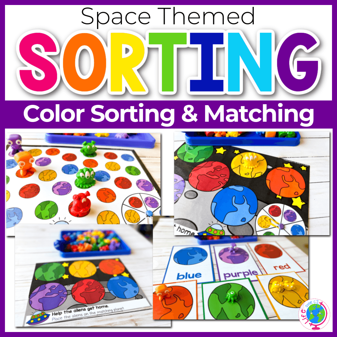 Sorting and Matching Colors: Space Theme