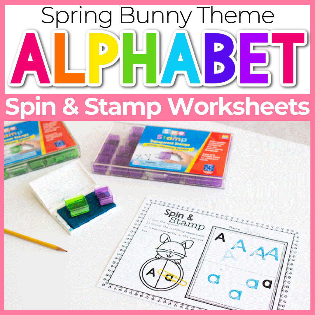Alphabet Spin and Stamp: Spring Bunny