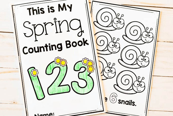 Spring counting book with numbers 1-10