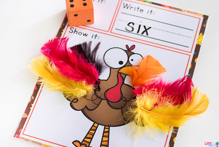 Thanksgiving number recognition math activity