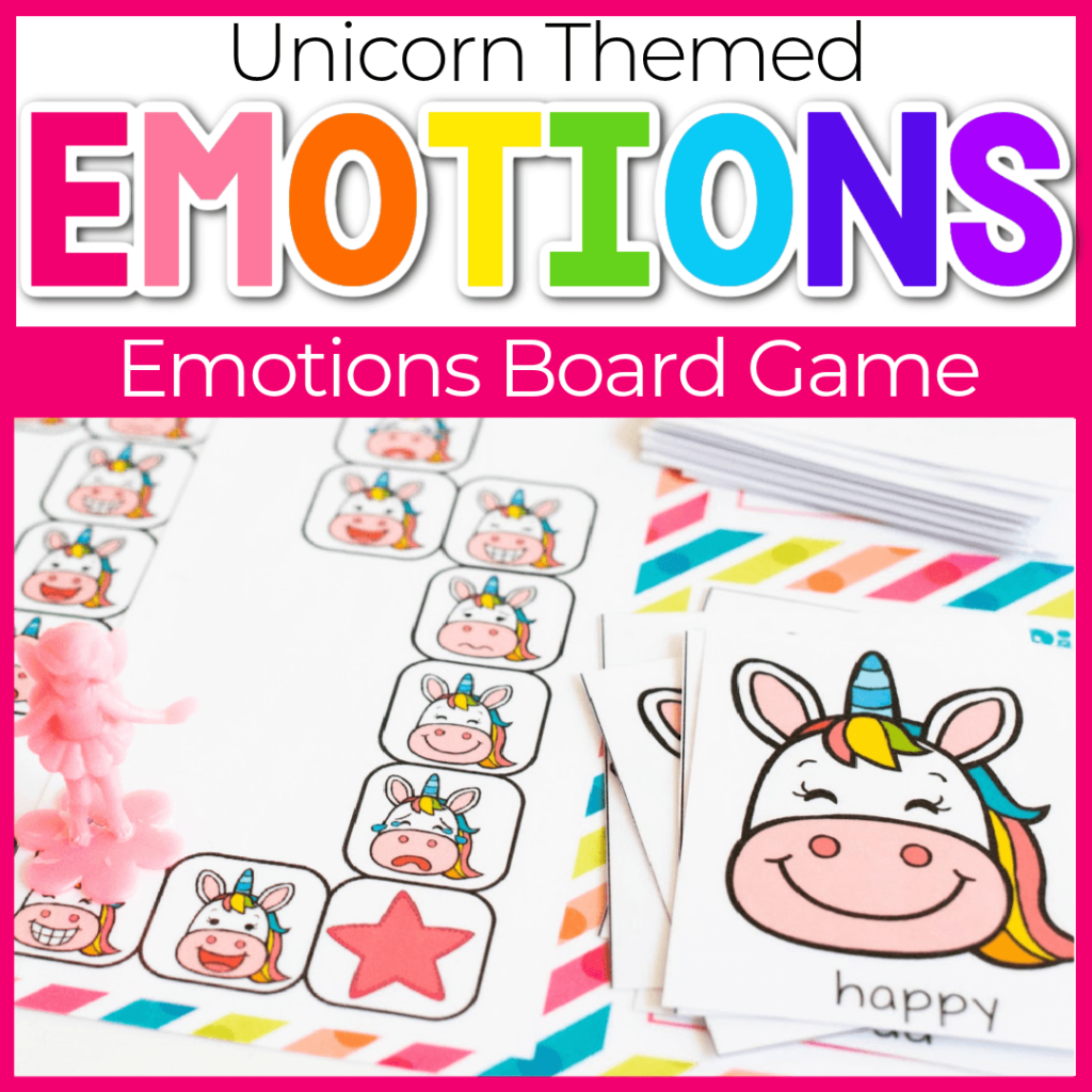 Unicorn themed emotions board game