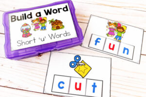 CVC Word Building Task Cards: Short Vowel U - Life Over C's Club