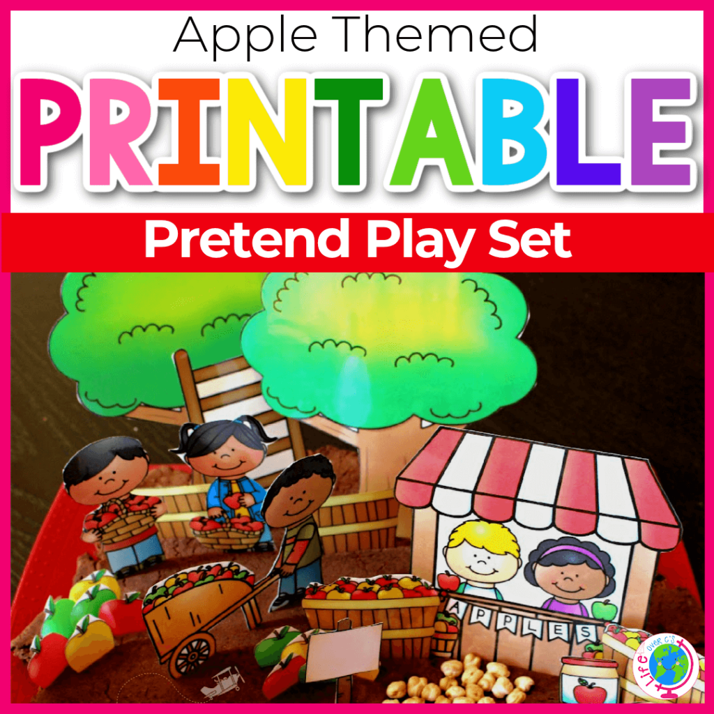 Pretend play play dough sensory set with apple theme