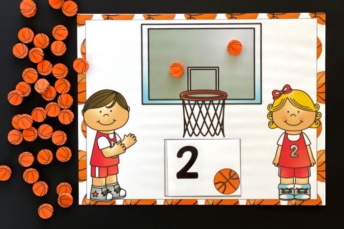 Basketball counting with numbers 1-20 activity
