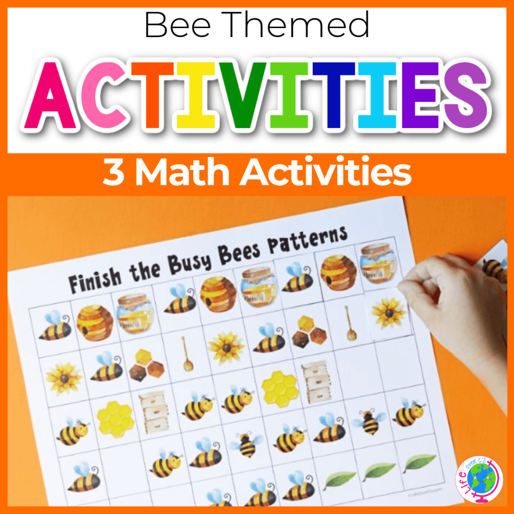 Math activities with bee theme