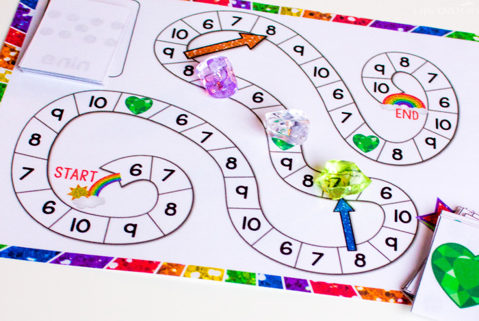 Counting 6 to 10 printable math board game