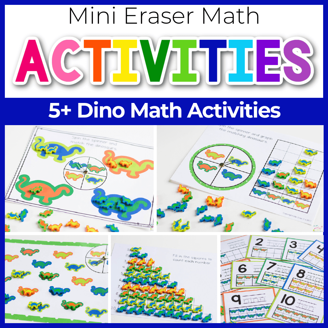 Mini Eraser Math Pack: Dinosaur Theme