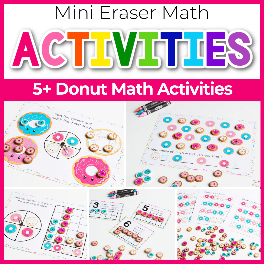 Mini Eraser Math Pack: Donut Theme