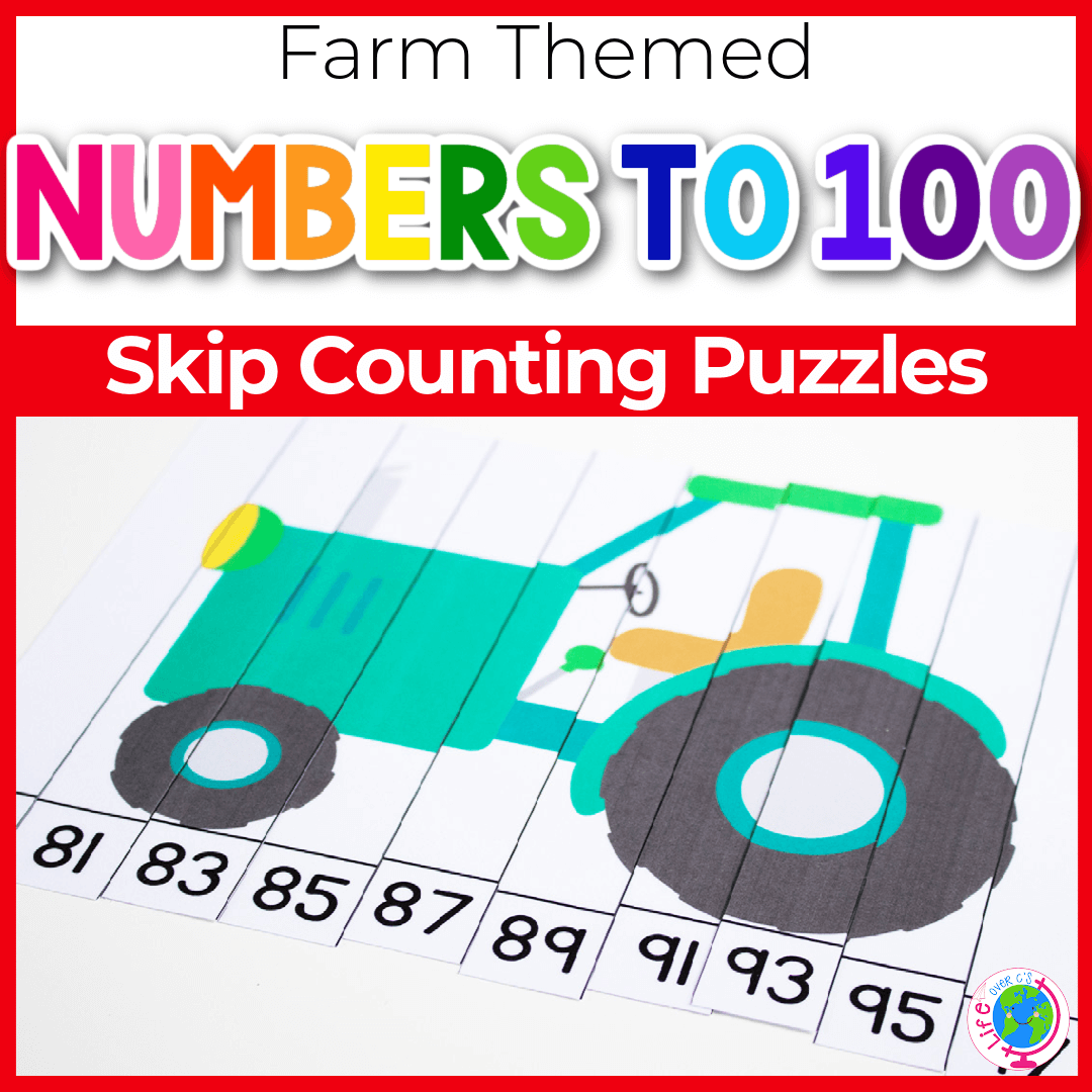 Skip Counting Puzzles: Farm Theme