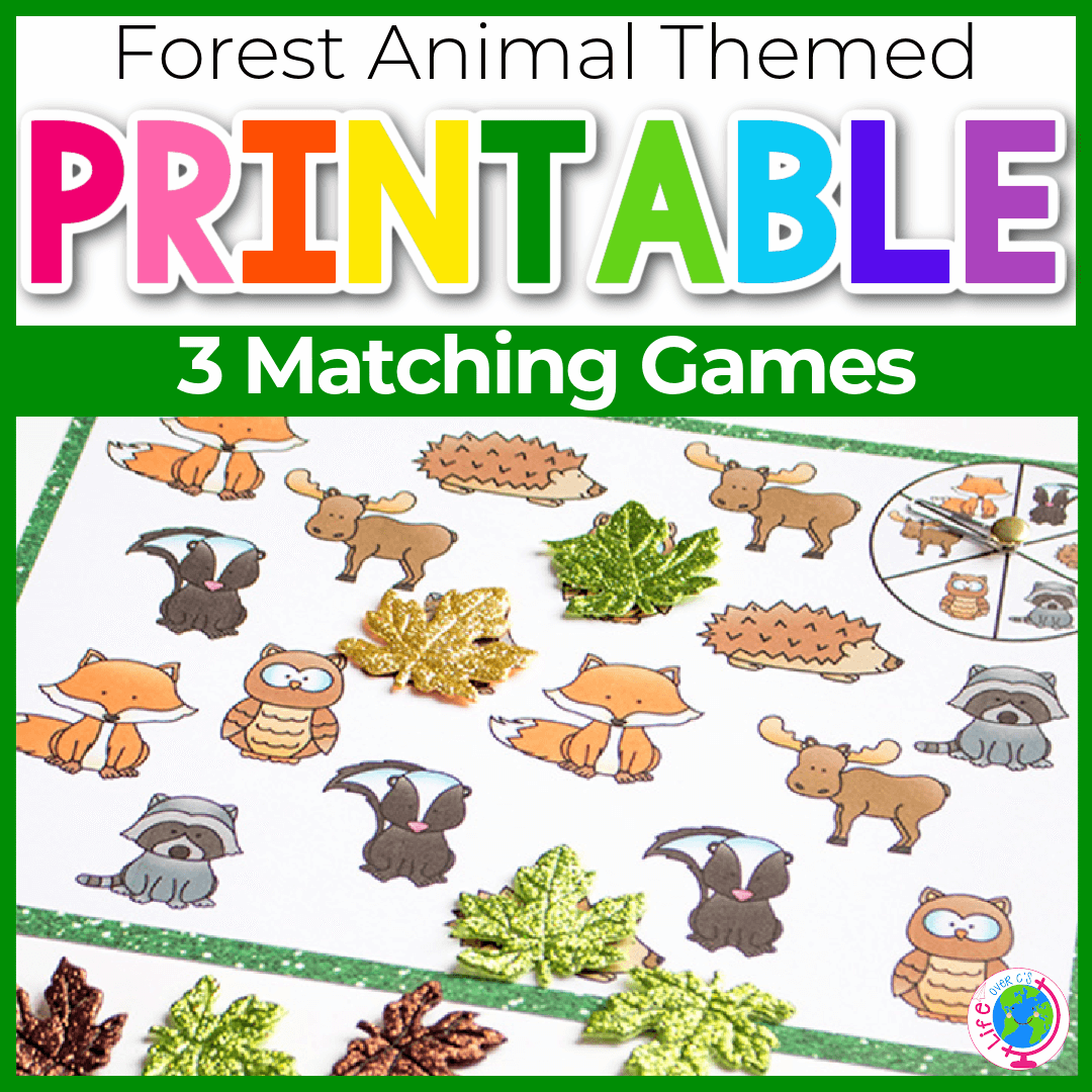 Graphing and Matching Games: Forest Animal Theme