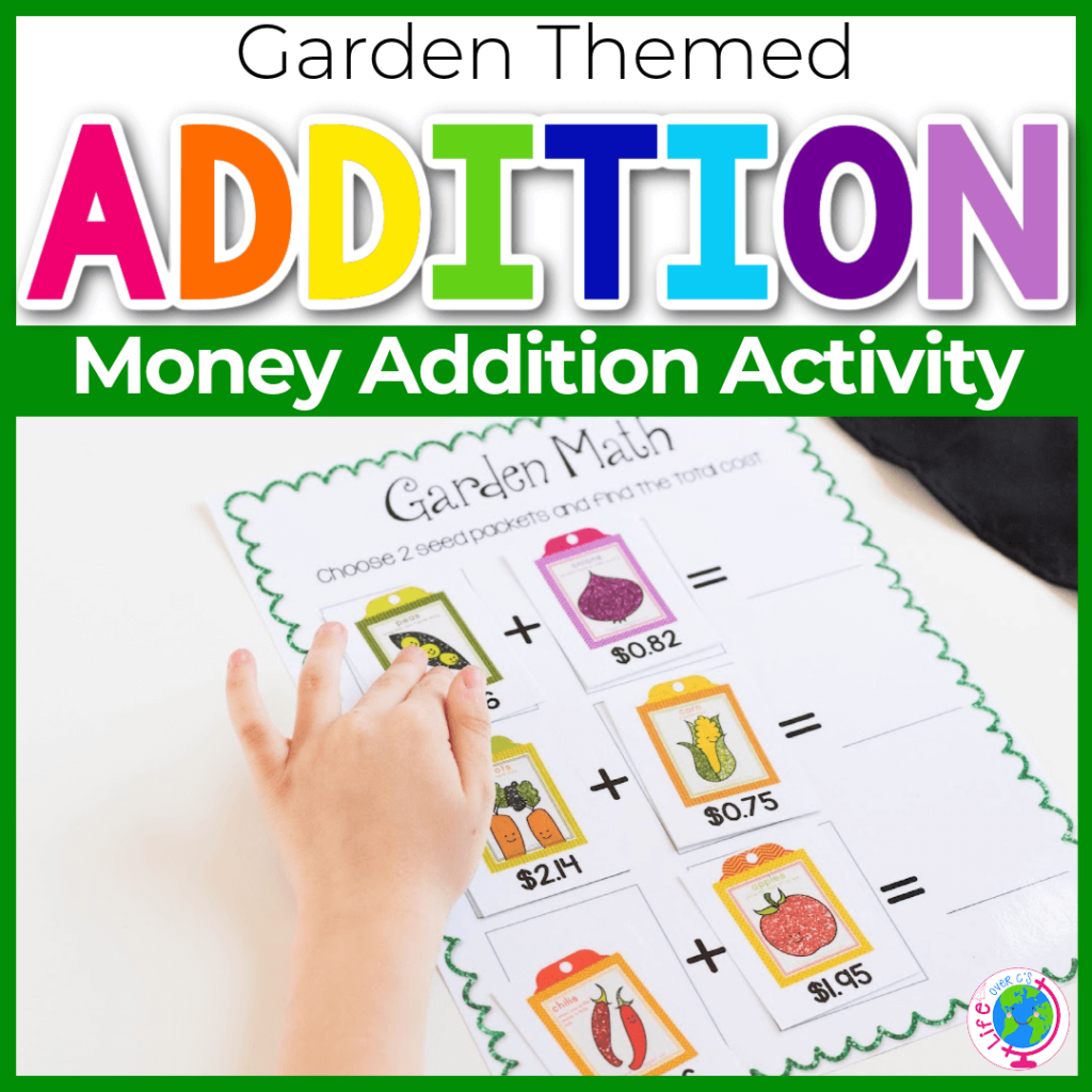 Garden themed money addition game