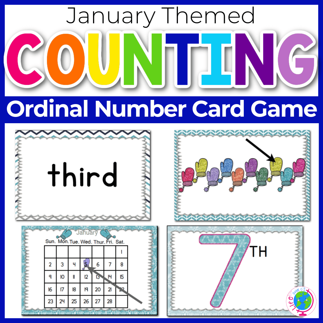 Ordinal Numbers: Card Game | Math Center | January Ordinal Numbers