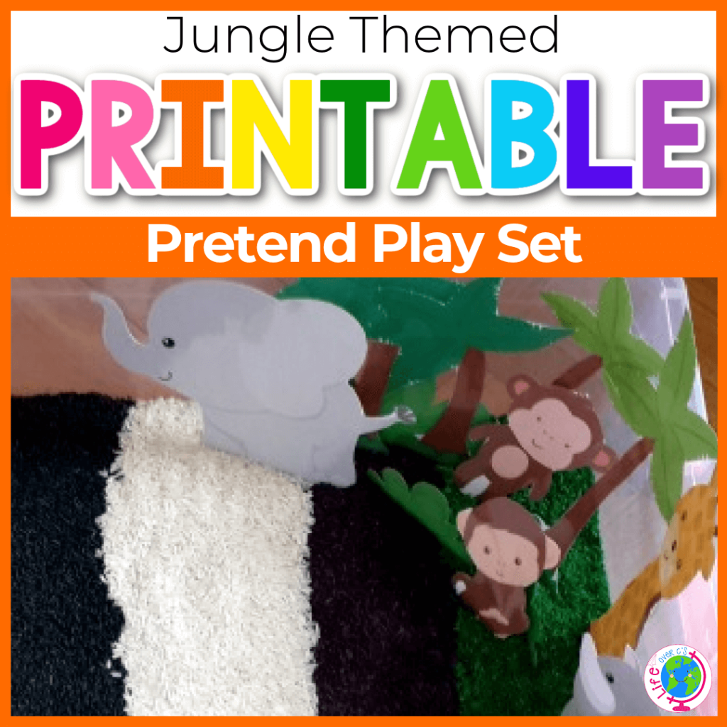 Jungle themed pretend play play dough activity