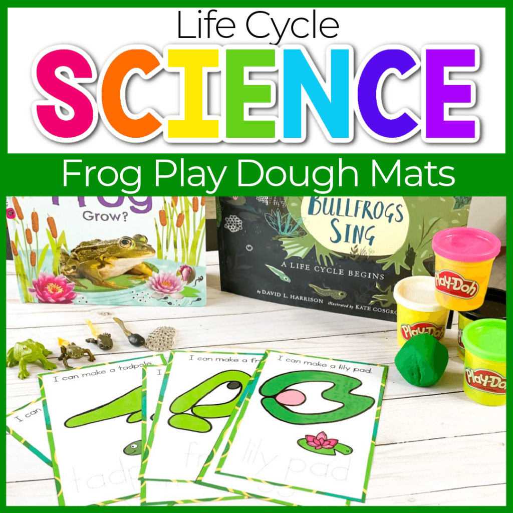 Frog life cycle play dough mats