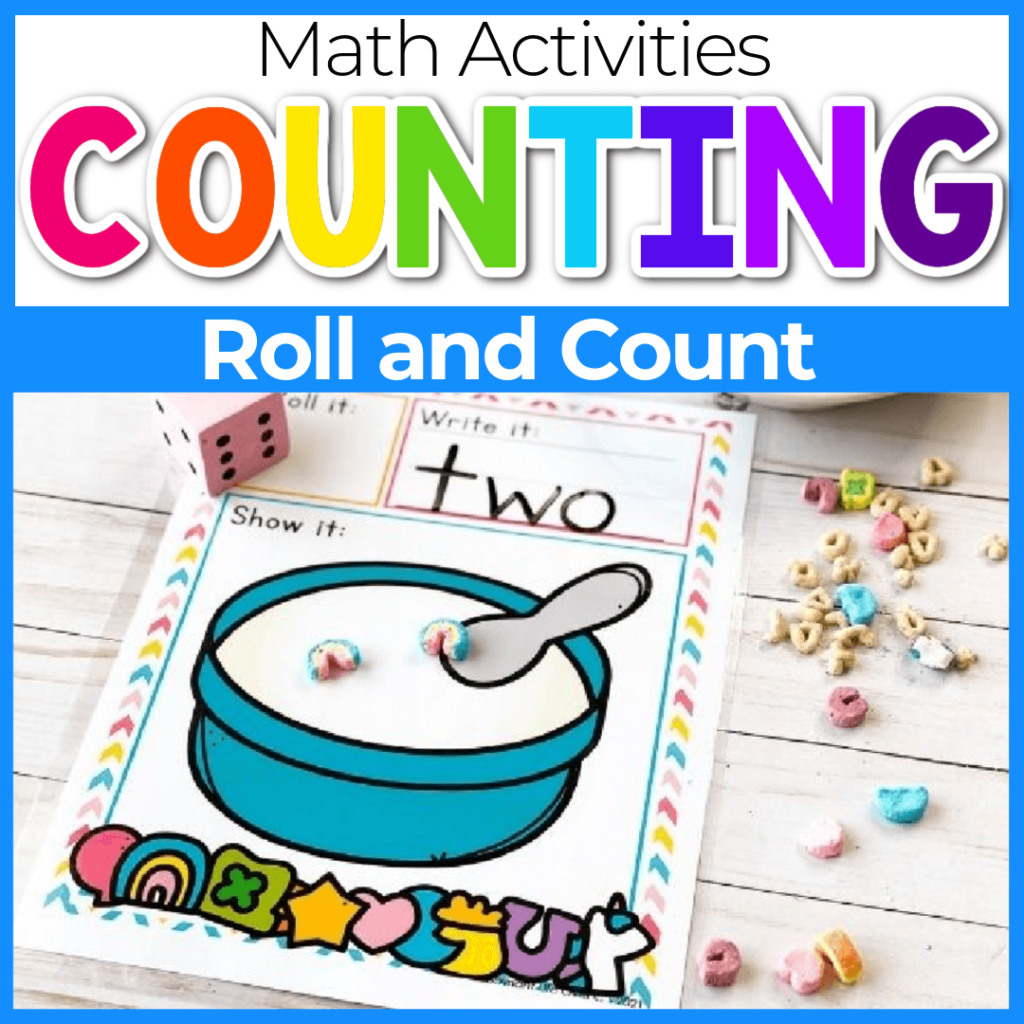 marshmallow roll and count game for preschool