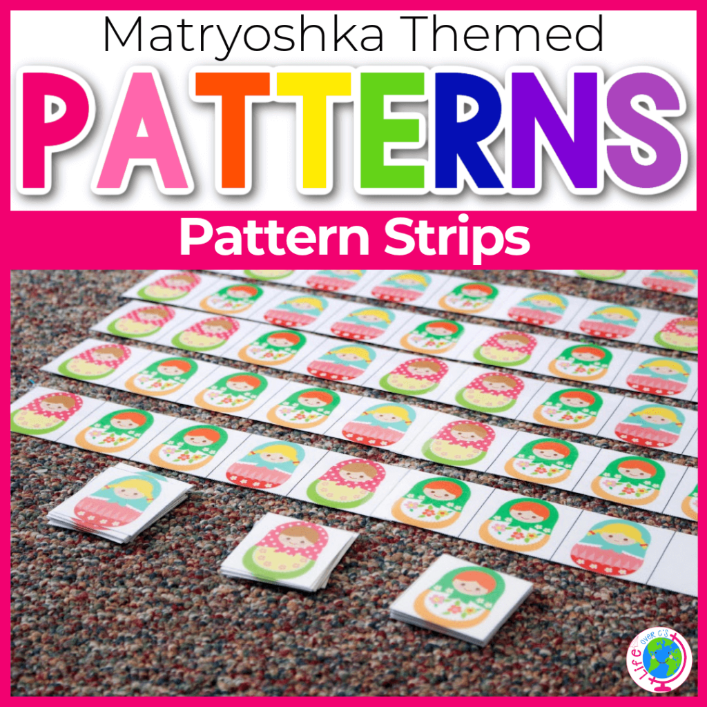 Matryoshka pattern strips for math centers
