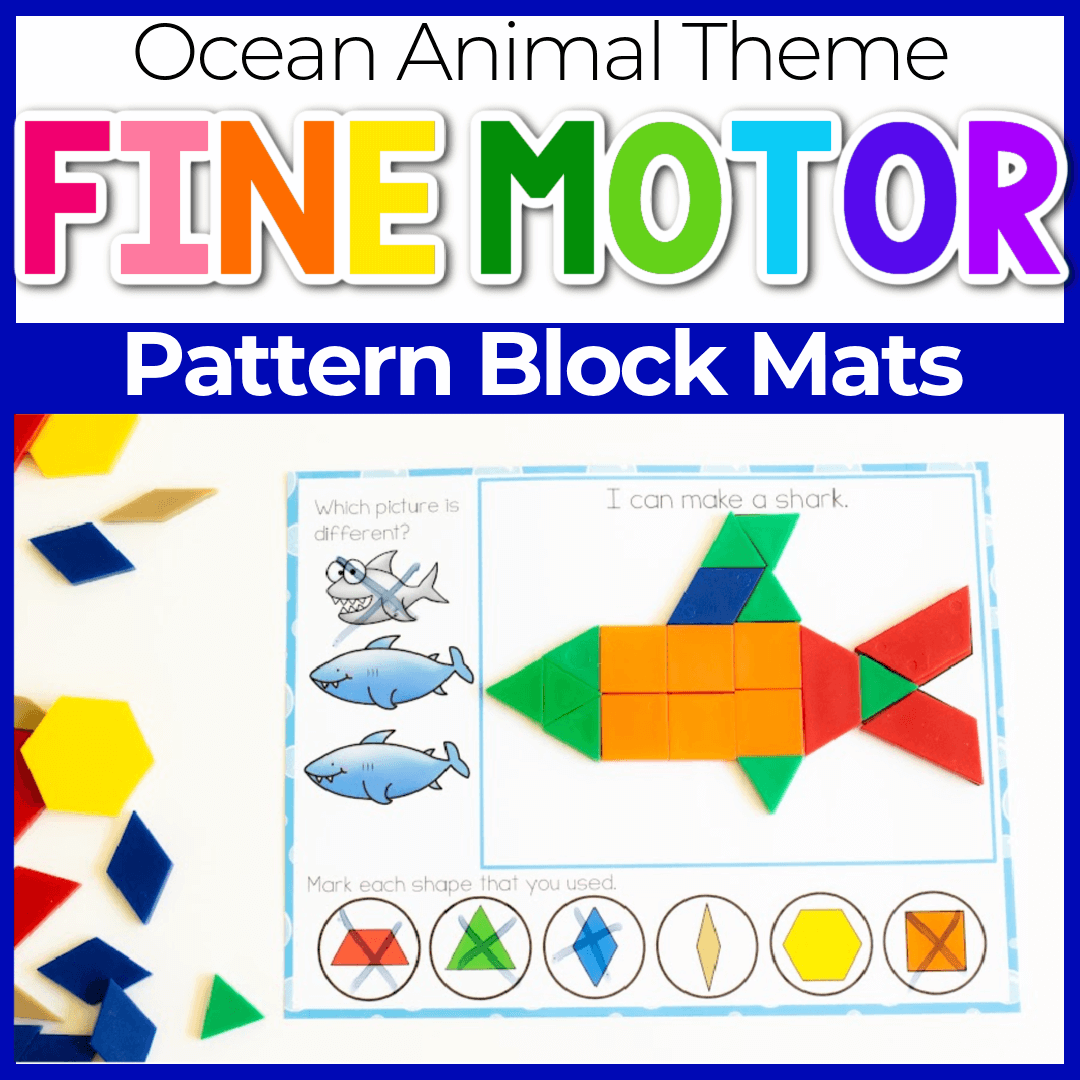 Pattern Block Templates: Ocean Animals