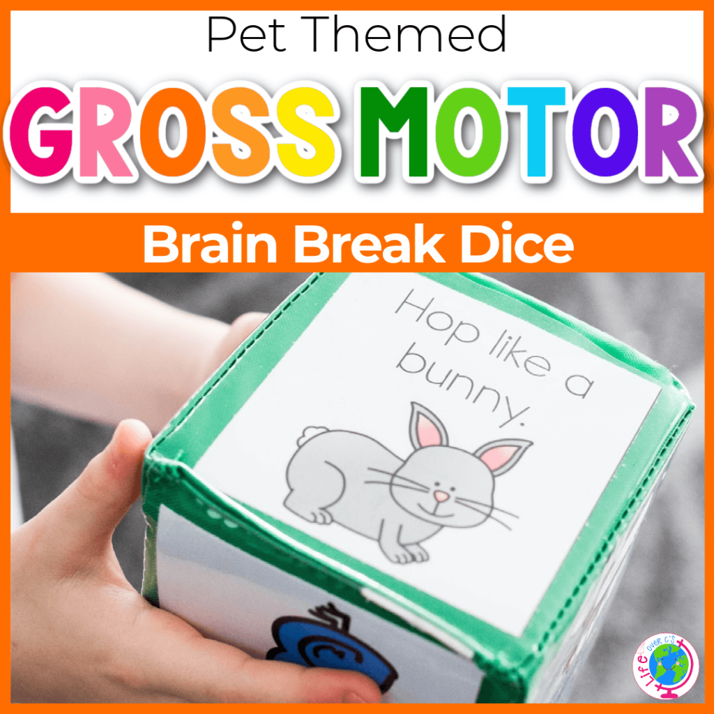 Pet themed gross motor brain break dice
