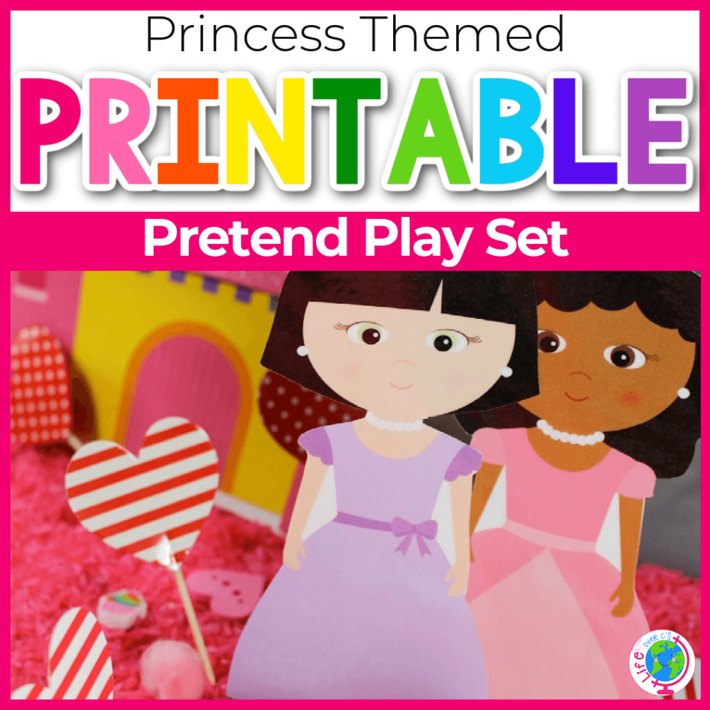 Princess pretend play play dough printable activity