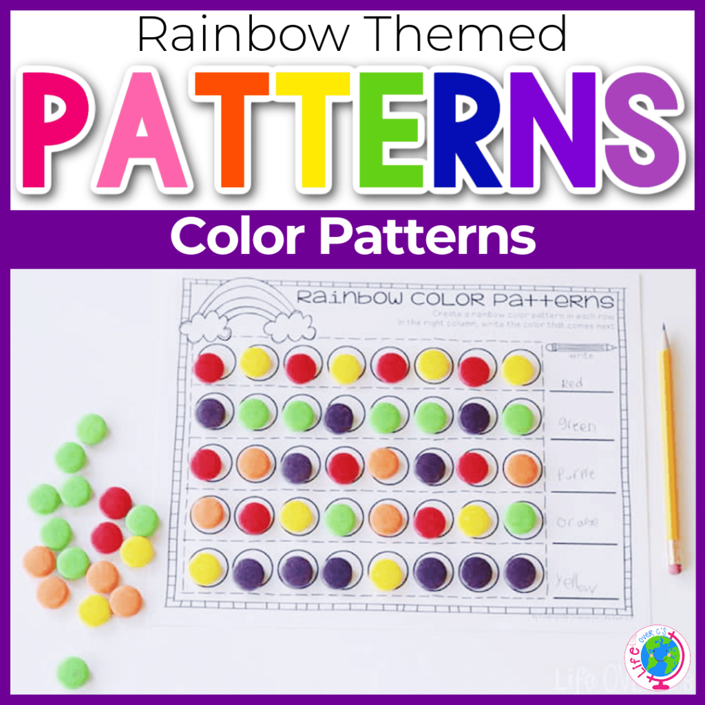 Rainbow themed candy color patterns printable