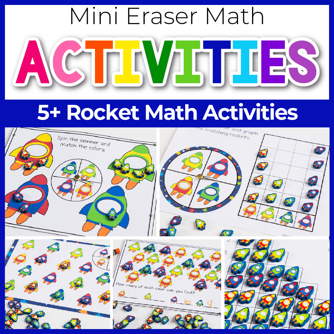 Mini Eraser Math Pack: Space Rocket Theme