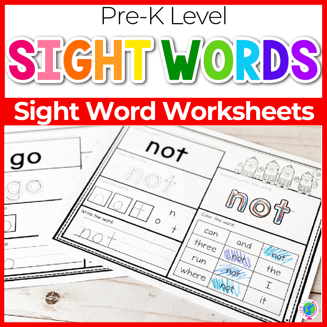PreK Sight Word worksheets