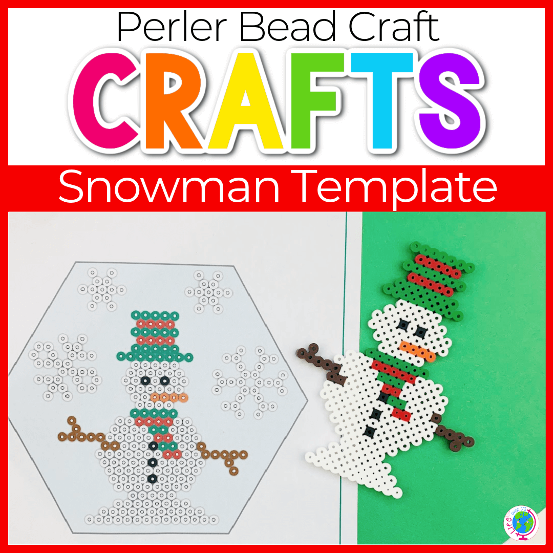 Perler bead Christmas snowman winter craft