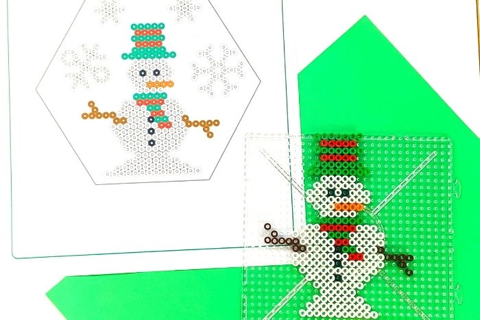 Snowman template with perler beads winter crat