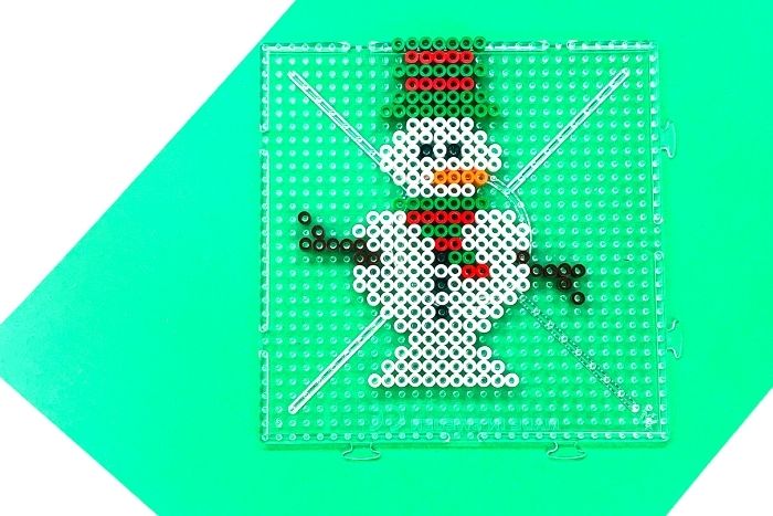 Perler bead snowman winter template