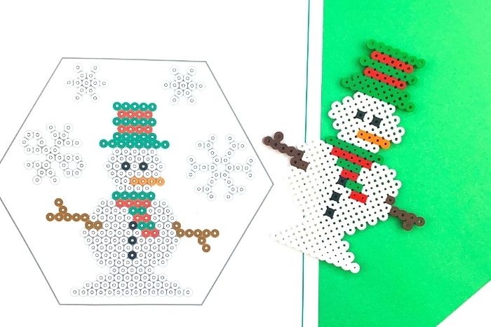 Snowman with perler beads template