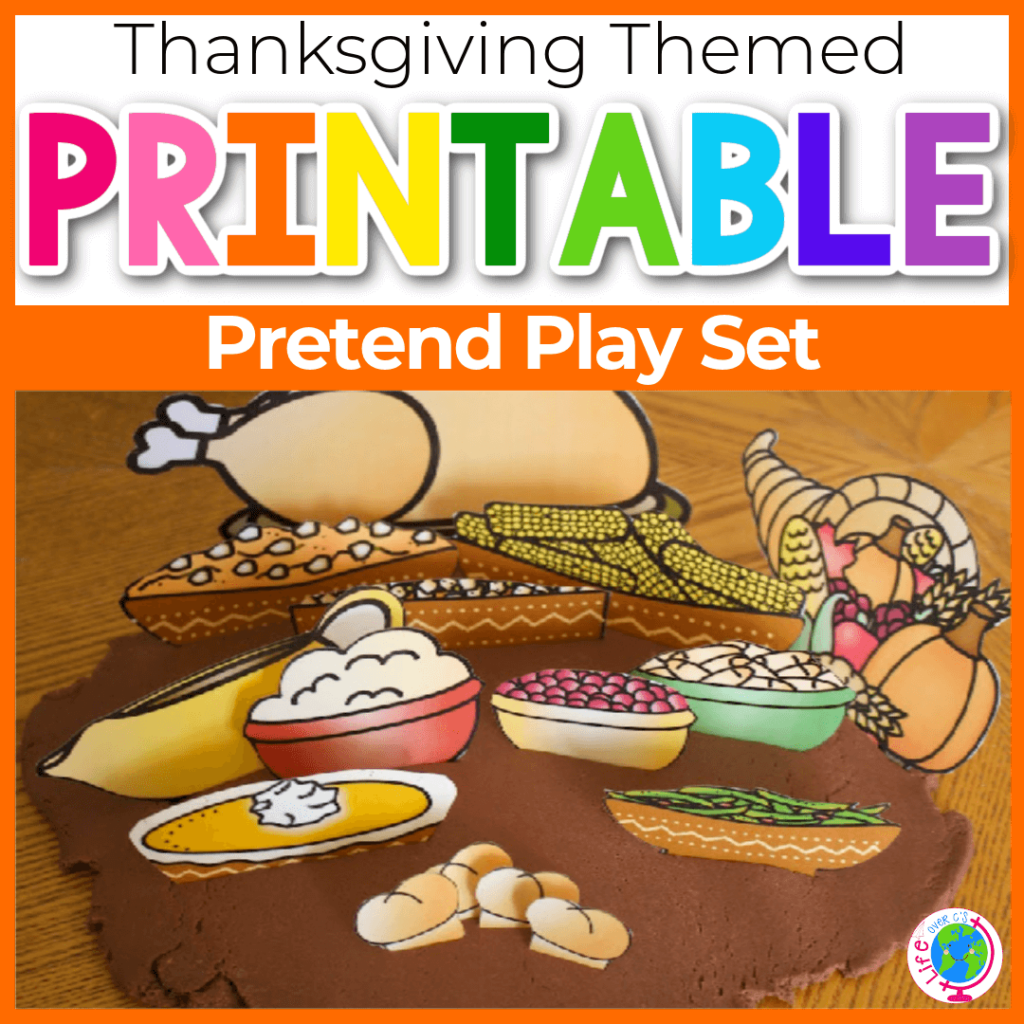 Thanksgiving pretend play play dough printable activity