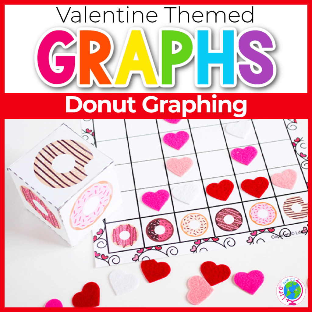Valentine donut graphing math counting activity