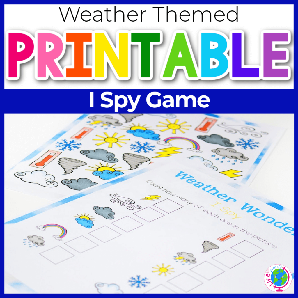 Weather I Spy game for preschool