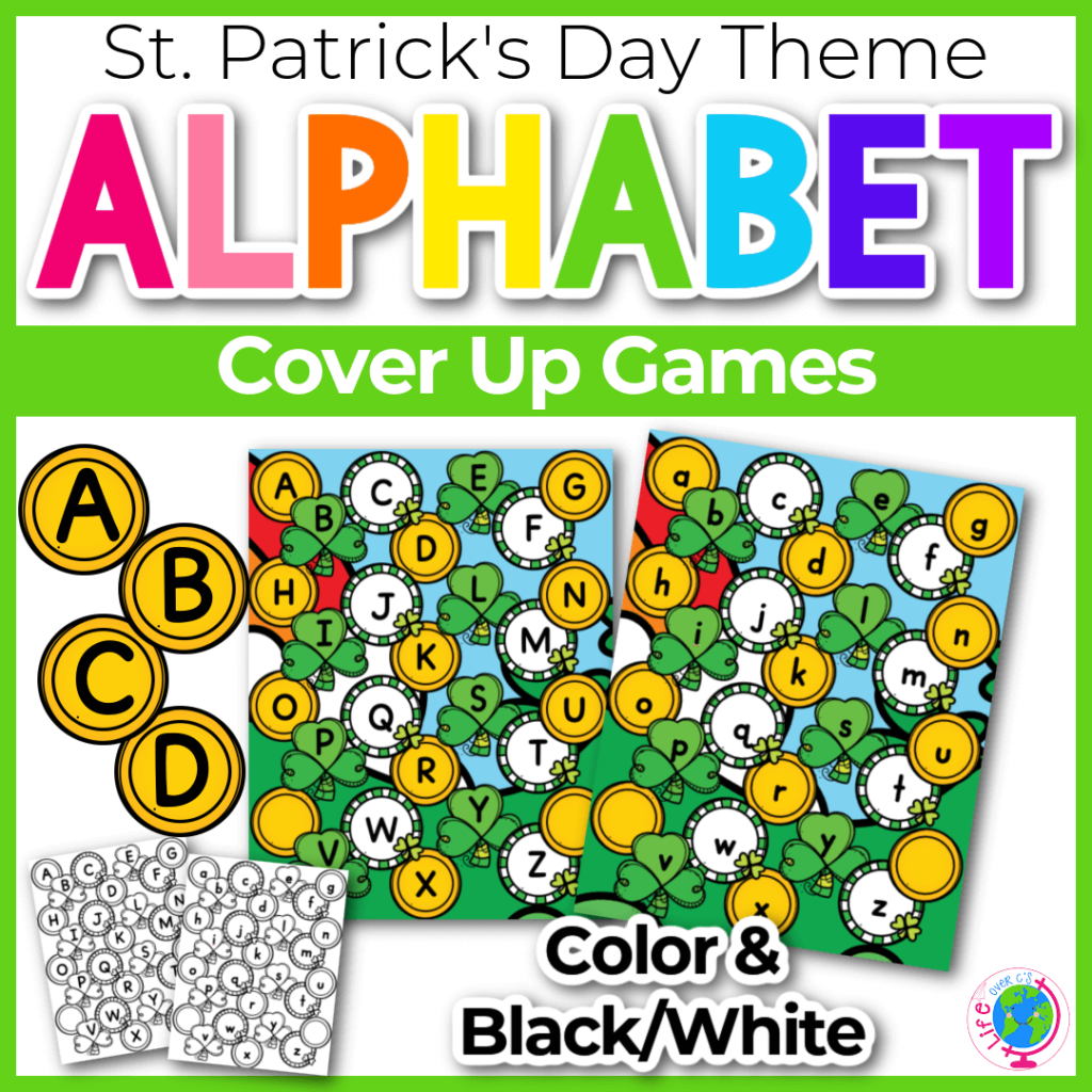 St. Patrick's Day alphabet cover up game